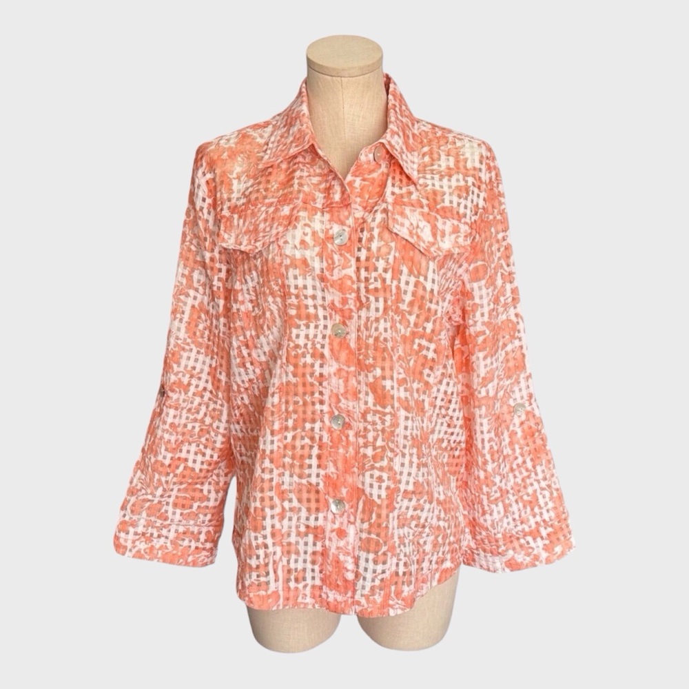 Draper’s & Damon’s‎ Petites Sheer Floral Button Shirt - Picture 7 of 7